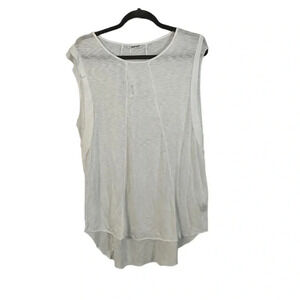 LaMade Revolve White Wide Strap Hi-Low Tunic Tank Size Large NWT